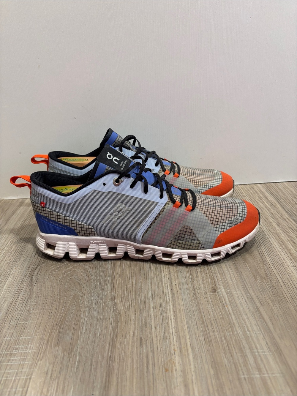 ON Running Cloud X Shift Sneakers Mens 9 Heather Glacier Blue Orange Athleisure